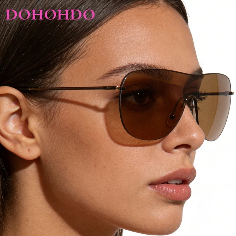 

Oversized Y2K Sunglasses Women Men Punk Personality Trend Brand Designer One Piece Goggles Fishing Driving Eyewear UV400 Gafas