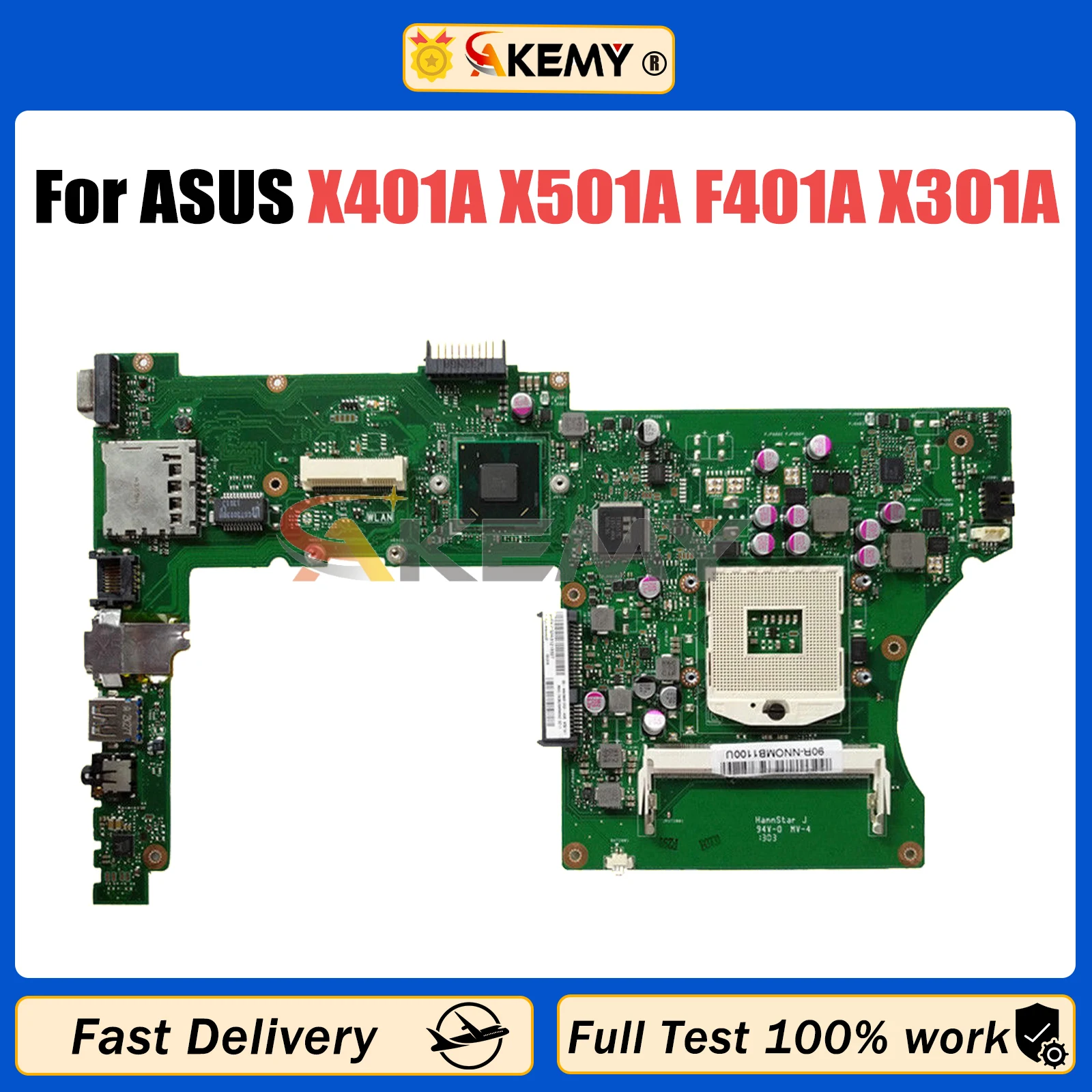 

Материнская плата для ноутбука AKEMY X401A, модель REV 2.0 материнская плата ASUS X401A F401A X301A, 14-дюймовый ноутбук с поддержкой SLJ8E HM76, DDR3