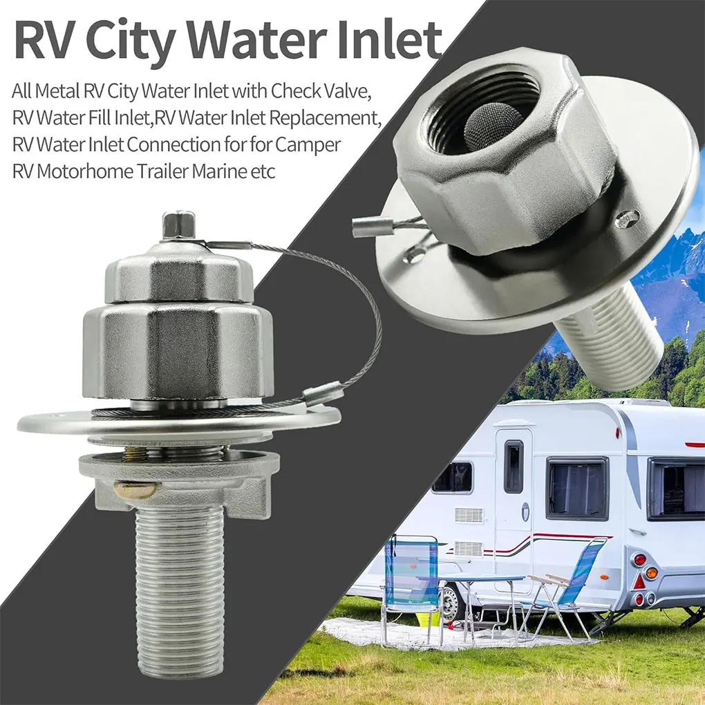 

Впуск воды 3/4 GHT Впуск воды Вход для автофургона Входное соединение впуска воды для автофургона с фильтром и обратным клапаном