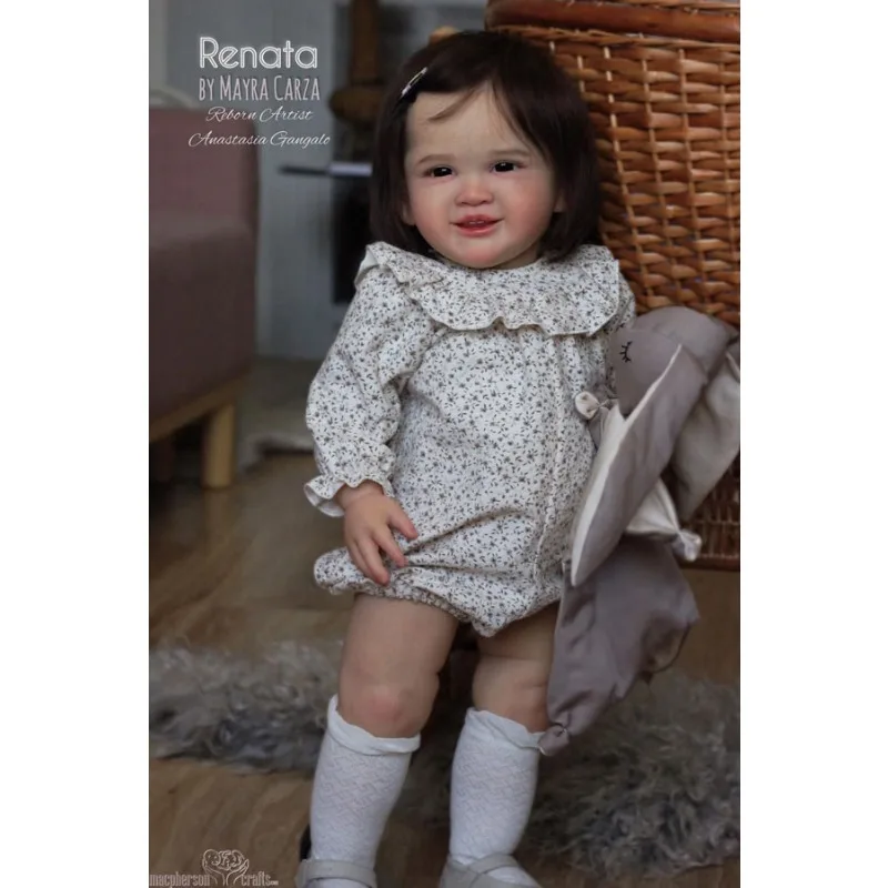 NPK 28Inch Reborn Renata Unpainted Blank Doll Kit  Fresh Color with Eyes and Cloth Body DIY Doll Parts