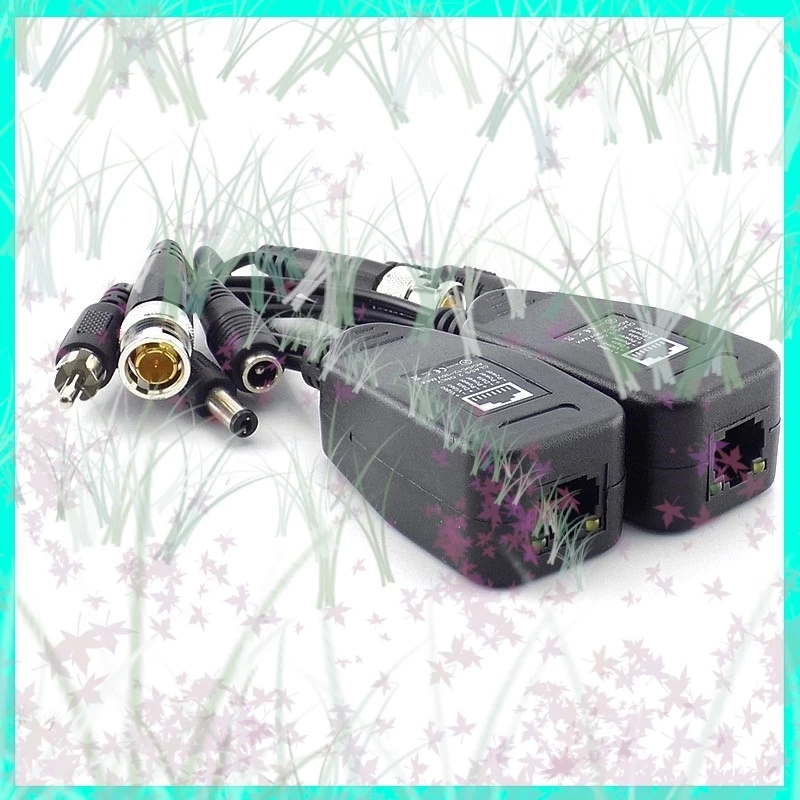 1/2/5Pairs 3 in 1 Passive Power Video Balun Male BNC Connectors Converter Supply Passive Transceiver for CCTV HD Camera DVR E3