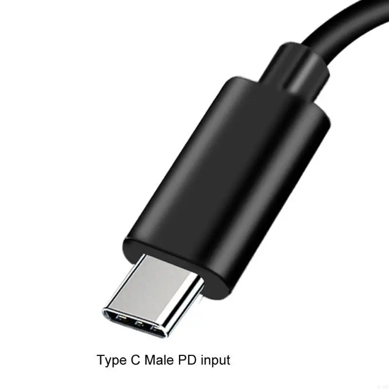 E1PF Type-C PD Trigger Cord USB C PD Male to 12V 5.5x2.5mm Adapter Cord for LED Light