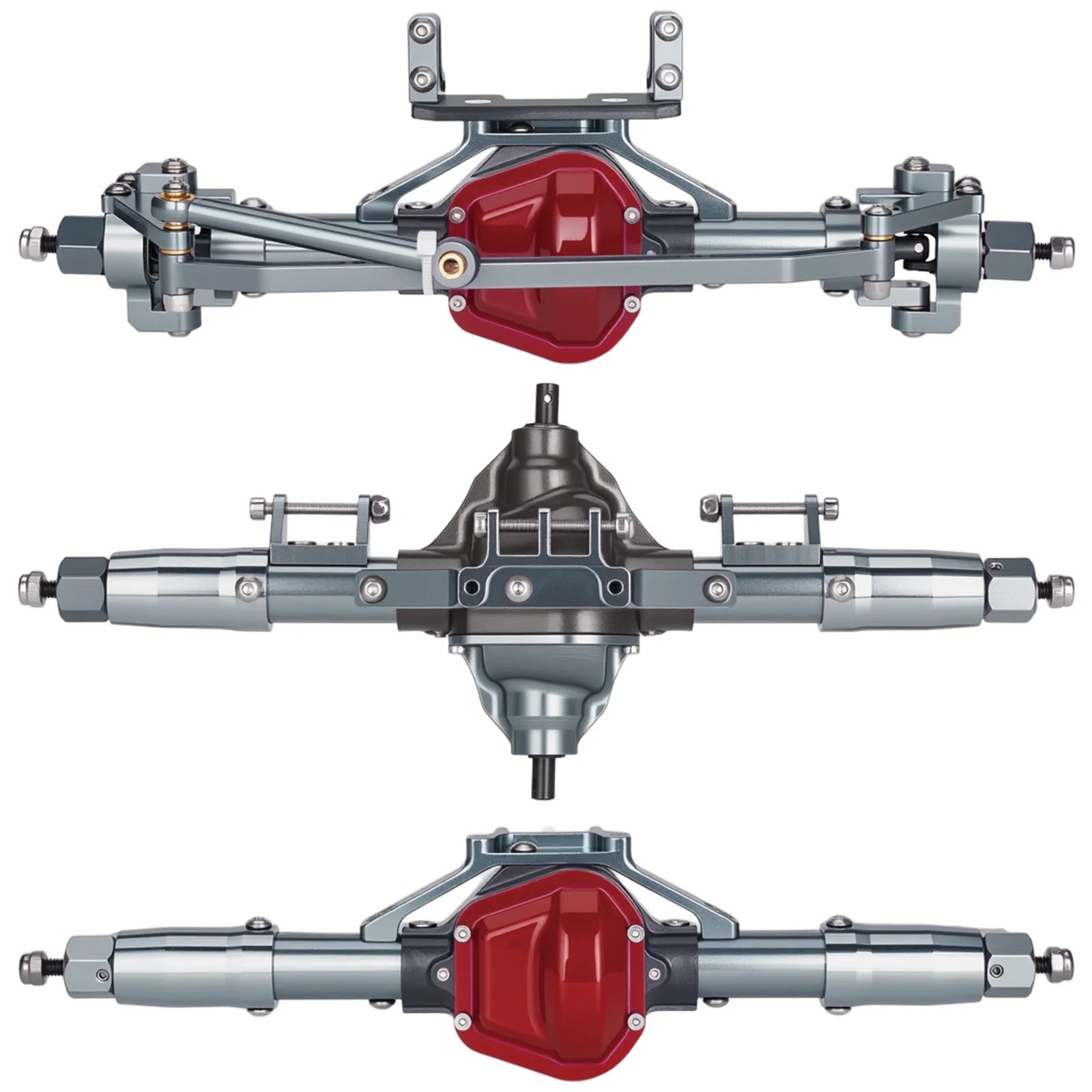 Metal Alloy Front, Middle, and Rear Straight Axles, Suitable for 1/10 RC Rock Track Vehicle SCX10 RC 4WD 6x6 8x8 Upgraded