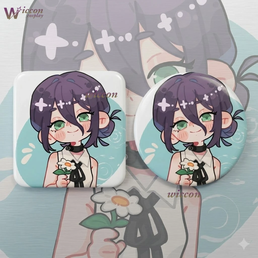 YesOk Reze Badge Enamel Pin CM Anime BombB Girl Brooch Lapel Pin Reze Button Badge Cosplay Reze Collection Pin with Power Makima