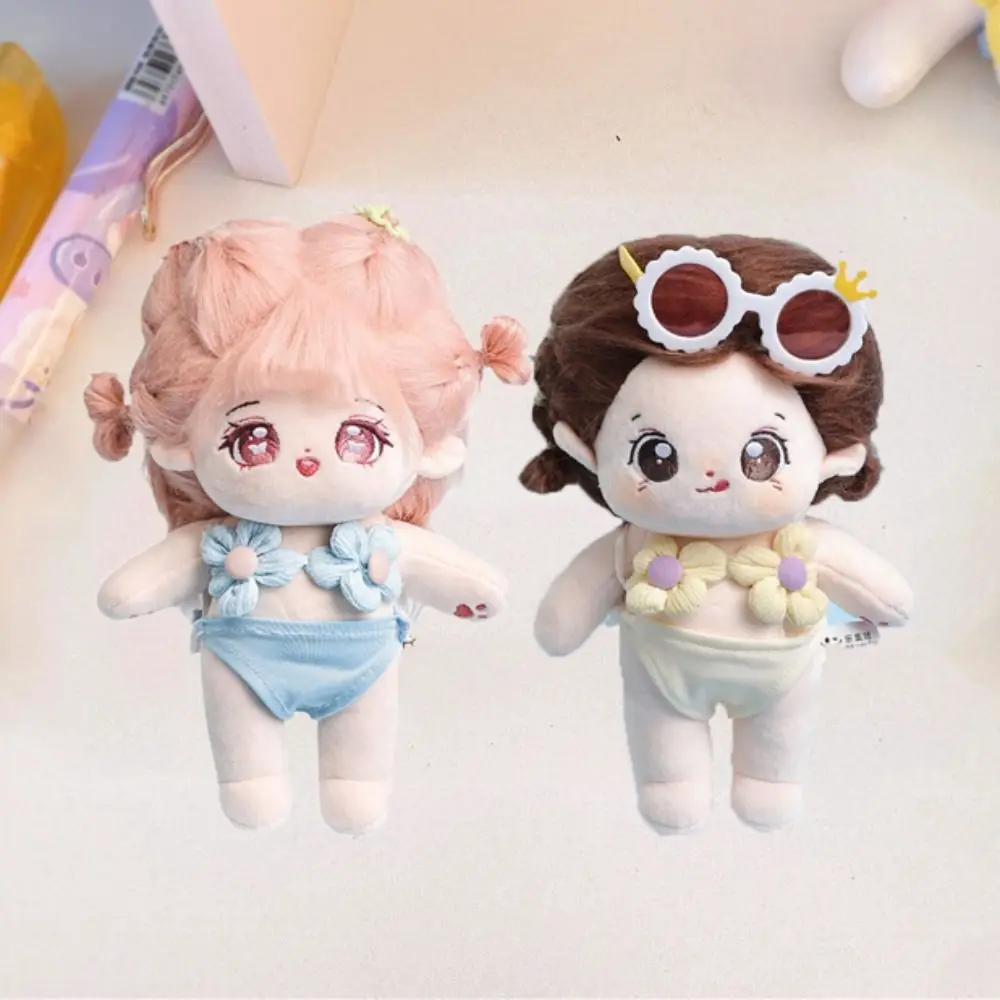 Bikini Set Cotton Doll Bikini Suit Overall Strap Pants 20cm Doll Swimming Outfit Mini Plush Cotton Doll Swimsuit Suit