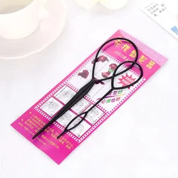 Black Tail Hair Braid Ponytail Maker Plastic Loop Maker Hair Styling Tool Braid Maker Hair Accessory For Women Girl 2Pcs/Set