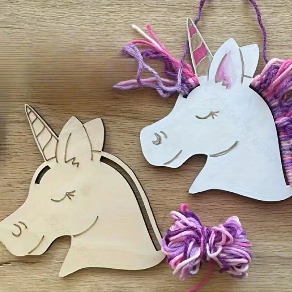 Holz DIY kreative Pony leere Holzstücke unvollendete handgemachte Graffiti Festival Geschenk Dekoration Handwerk