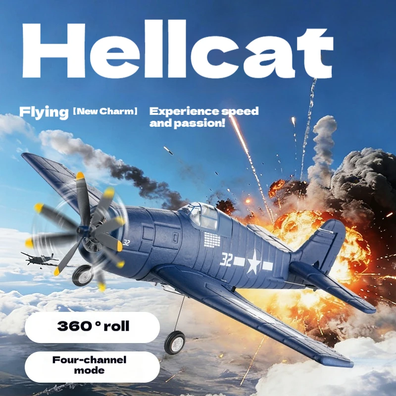 Fx9503 Rc Airplane F6f Hellcat Fighter 4 Channel Brushless Motor Epp Fixed Wing 360 Stunt Roll Hobby Toy For Kids And Hobbyists