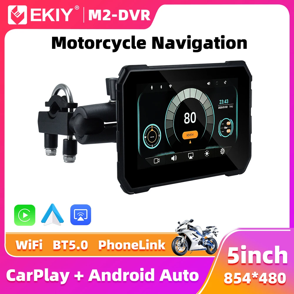 

EKIY 5,0 "беспроводной CarPlay Moto Android Auto портативный цифровой мотоцикл приборная панель GPS-навигация экран монитор TPMS