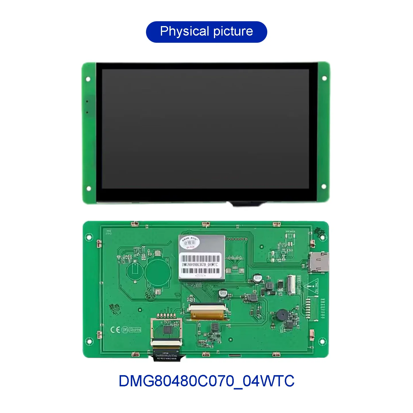 yuxian DMG80480C070_04WTC DMG80480C070-04WN WTR 7 Zoll TFT 800*480 LCD Display RS232 TTL HMI Kommerziellen Touch Panel Bildschirm Smart UART 8