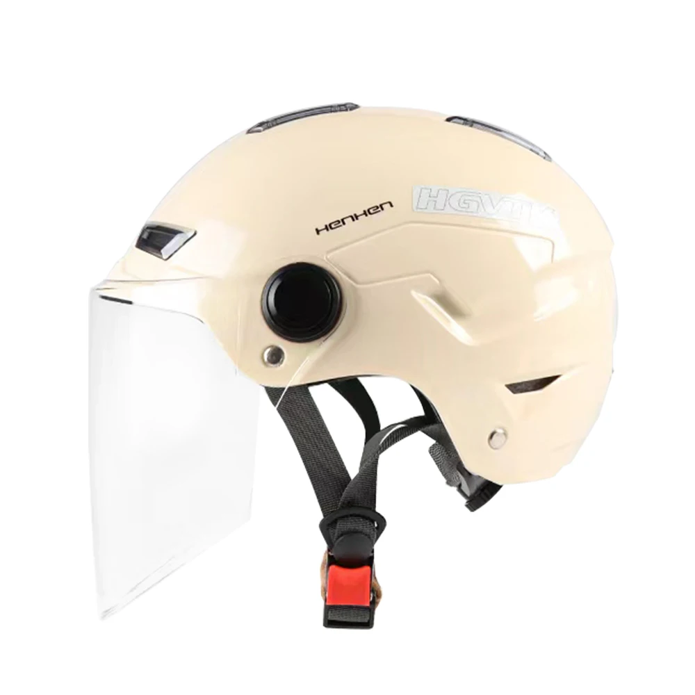 

Adjustable Clear Lens Riding Helmet Durable Plastic with Reflective Sticker Motorcycle half Helmets Four Seasons