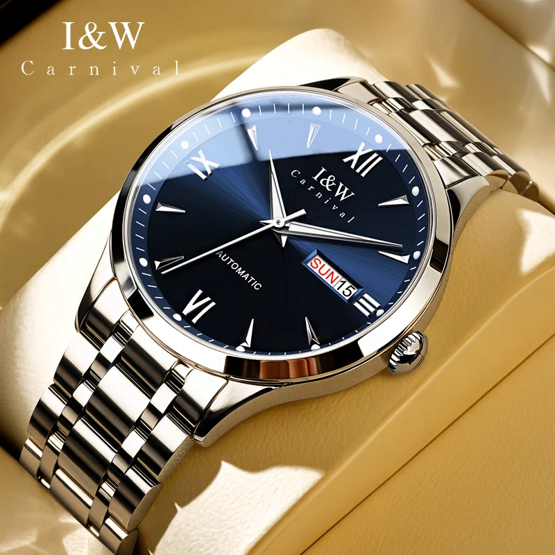 IW ساعات رجالية فاخرة عادية موضة أصلية ساعة ميكانيكية أوتوماتيكية للرجل NH36A حركة مقاوم للماء مضيئة الياقوت