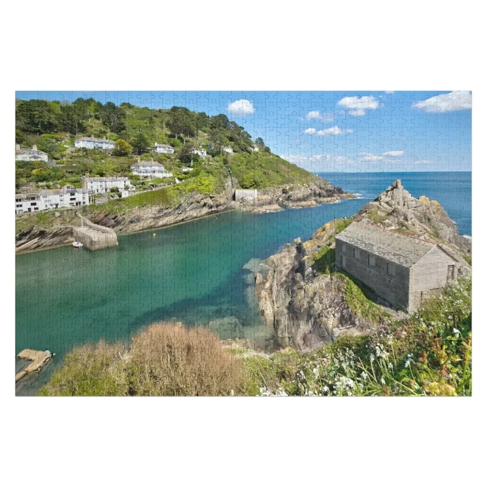 Polperro outer Harbour in Cornwall Jigsaw Puzzle Game Children Woodens For Adults Wood Photo Personalized Name Wooden Toy Puzzle