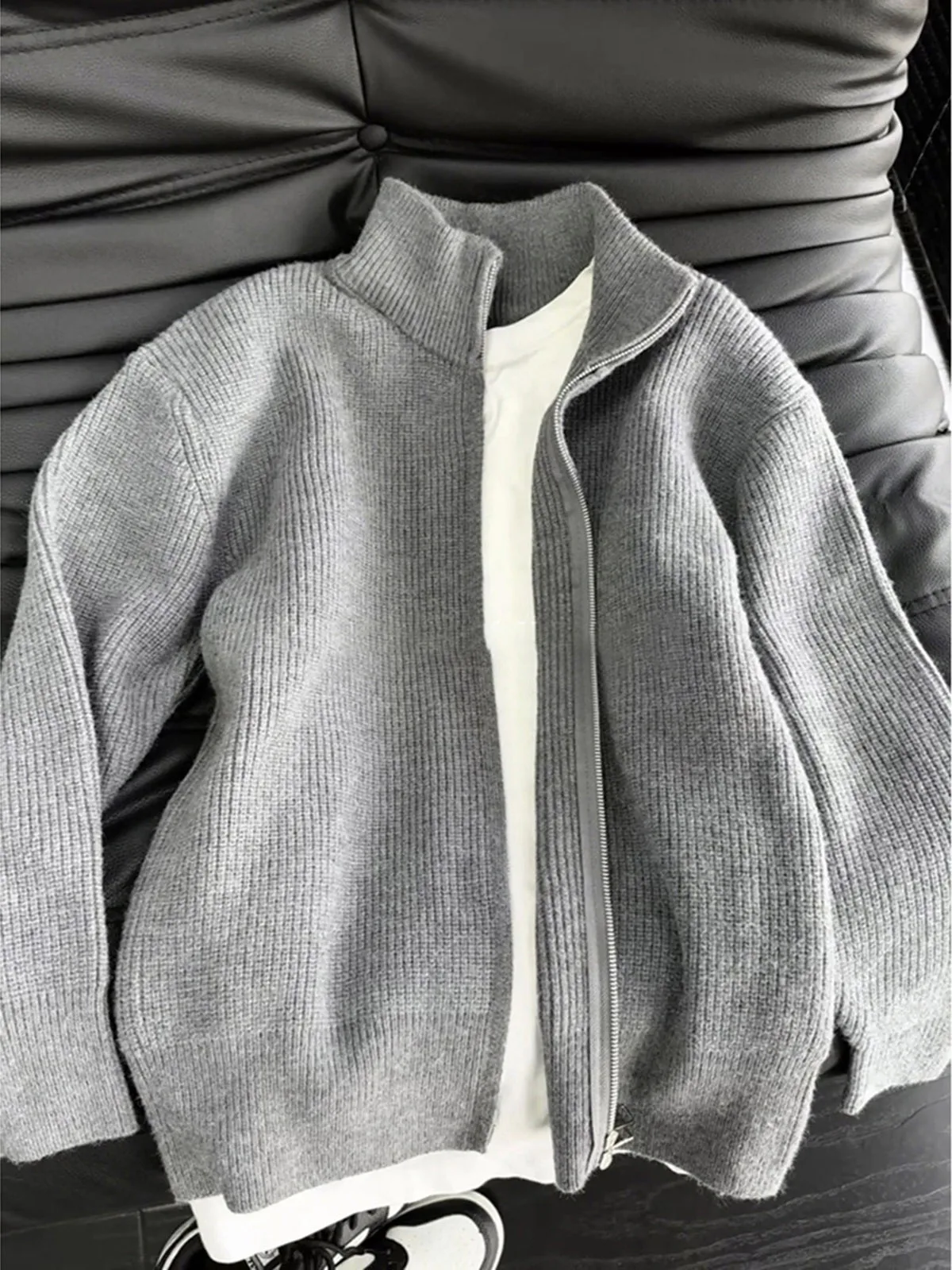 

Толстовка Cleanfit Heavyweight на молнии, вязаная, осенне-зимняя, повседневная, с длинными рукавами, теплая и удобная