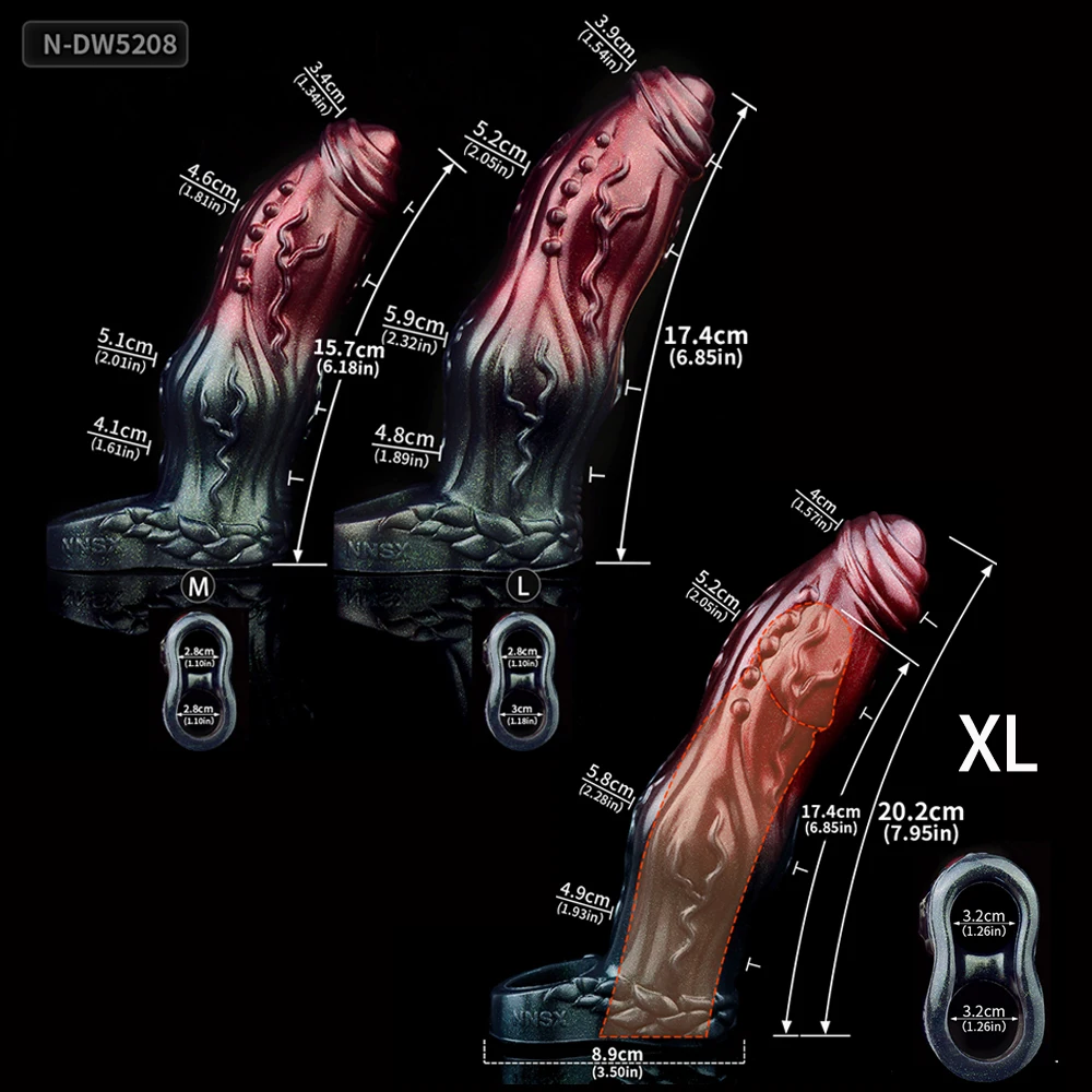 NNSX Large Penis Sleeve Dildo Sheath Size M/L/XL Dick Girth Enlarger Extender Cock Ring Lock the Sperm Male Penis Training