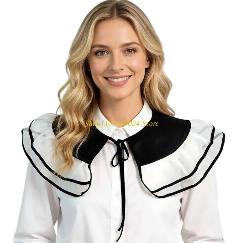 n5ke-–-faux-col-garniture-a-volants-decorative-avec-cravate-accent-vetements-pour-femmes