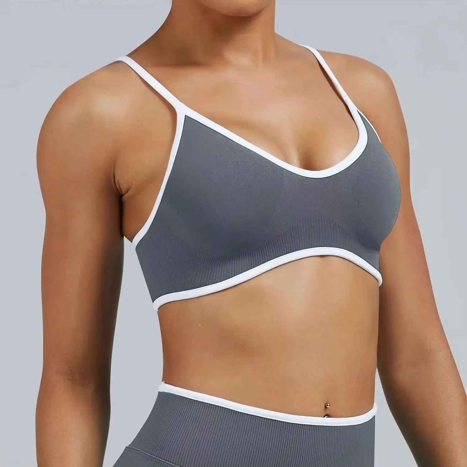 Women Seamless Halter Sports Bra Sexy Beautiful Back Top Push Up Fitness Bra Yoga Gym Workout Bra Fitness Top Sports  Bra