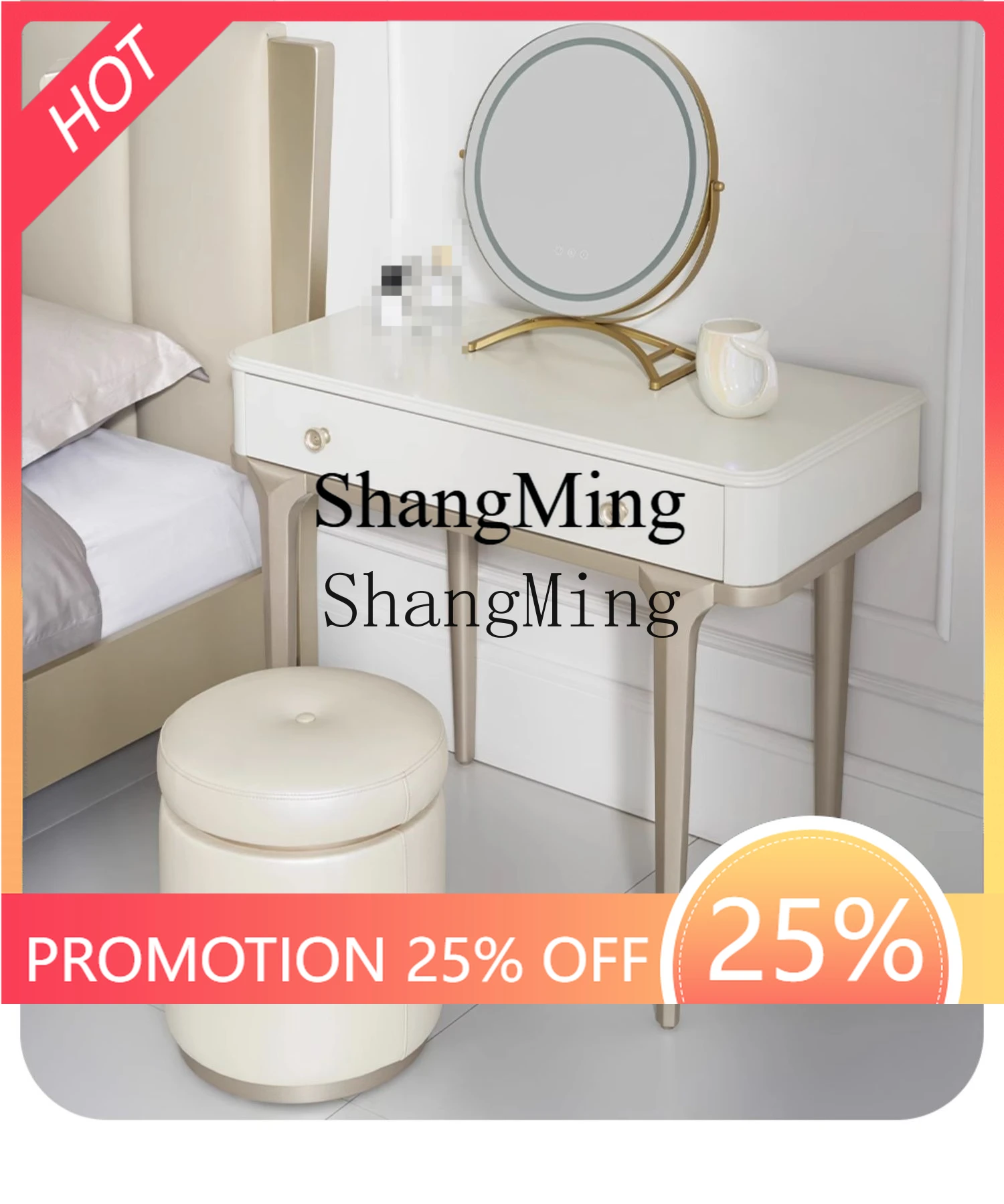 

CL luxury solid wood dressing table cream style makeup table bedroom modern simple makeup table and stool