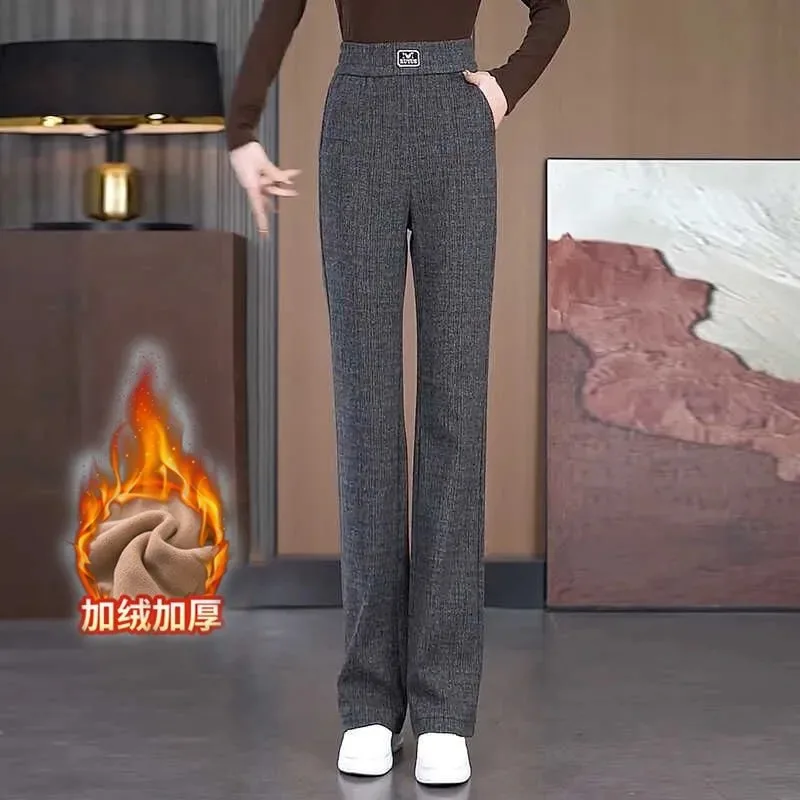 

2025 женские осенние и зимние драпированные удобные универсальные прямые брюки