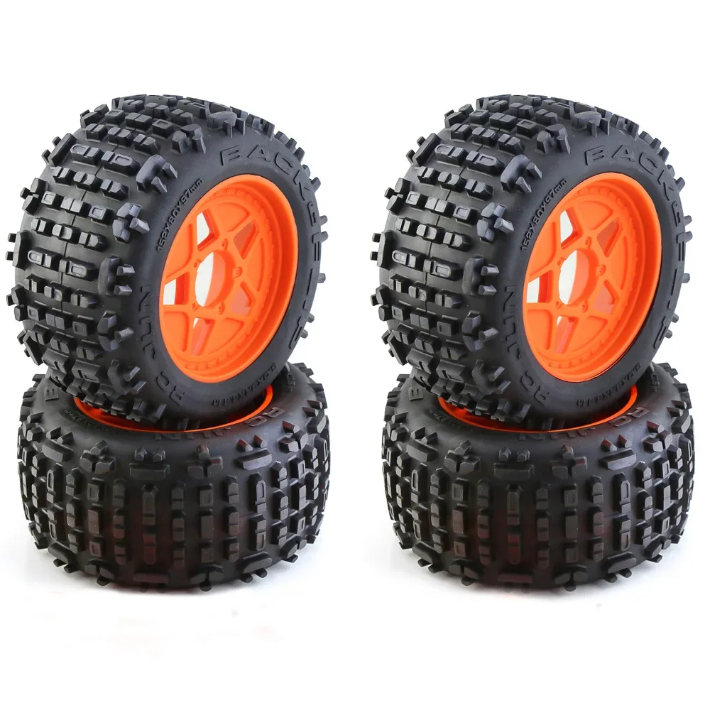 1 conjunto de pneus de caminhão de curso curto 158mm 1/8 1/10 com roda sextavada de 12mm 14mm 17mm para carro Slash ARRMA SENTON HSP HPI RC