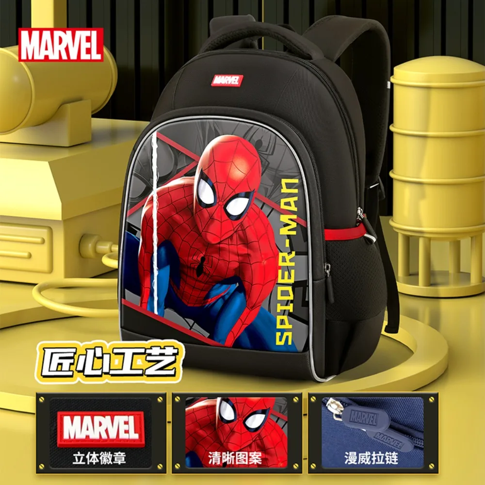 Disney Children's Large Capacity Backpack For Primary School Student 1-3 Years Boy's Favorite Cartoon Spider Man Captain America