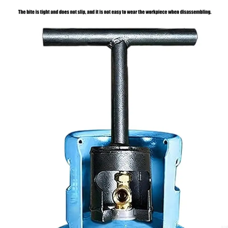 Carbon Steel Gas Cylinder Valves Wrench, T-Handle Tool with Two-Sided Hand Positioning for Angle Valves Removal and M4YD
