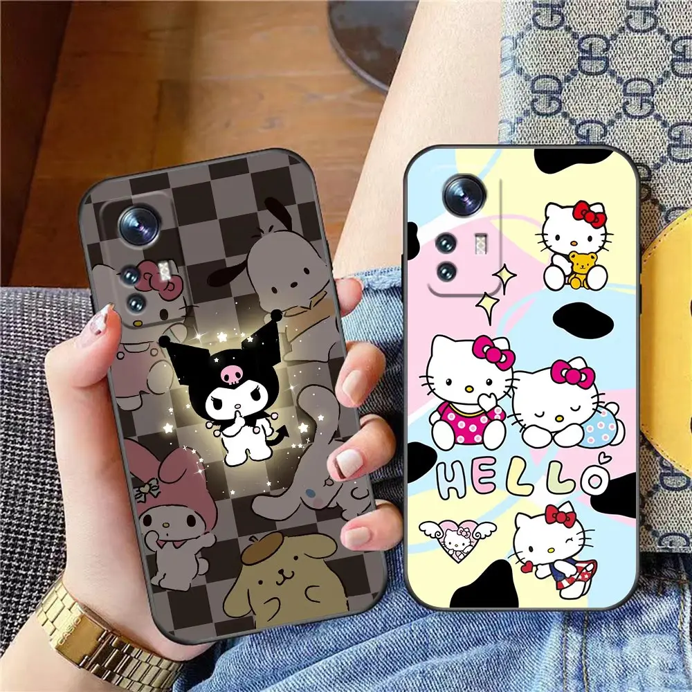 Phone Case For Xiaomi Mi 13 12 12X 12T 11 11T 10 9 8 Pro Lite Plus Case Funda Coque Shell Cover Cartoon H-Hello K-Kitty K-Kuromi