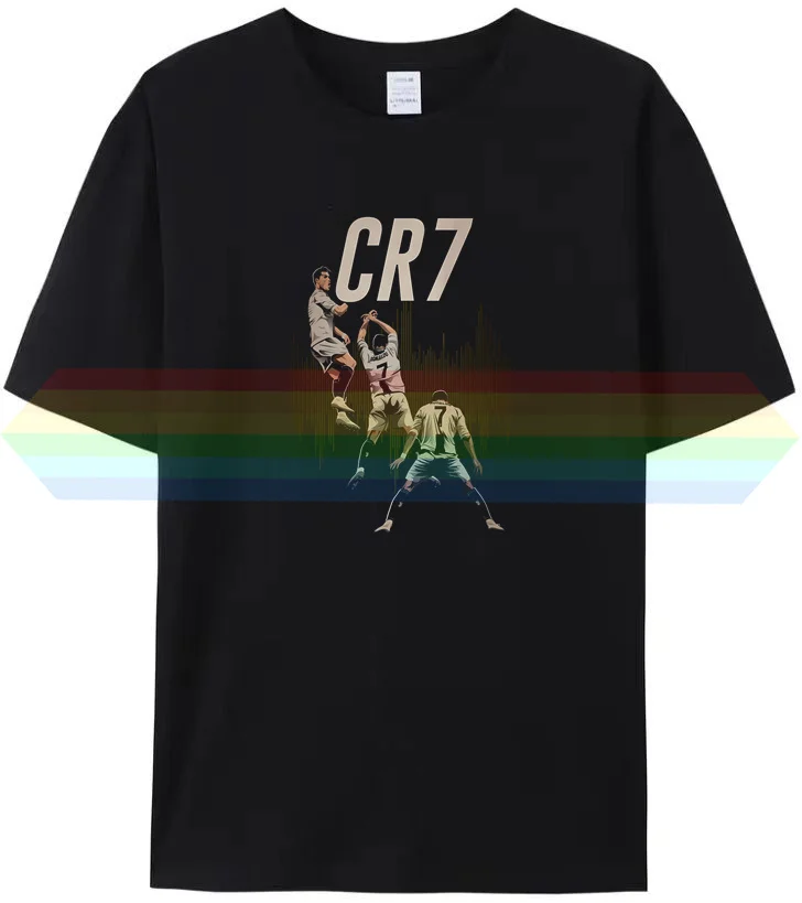 

Summer CR7 Sports Men's Purified Cristiano Cotton T-Shirt Classic Action Pattern Women's Comfortable Casual Sports T-Shirt