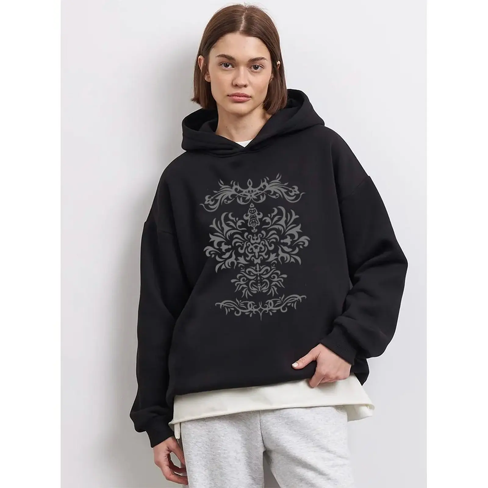 Comfortable Fabric Hoodies Winter Casual Clothing Club Apparel Polyester Material Print Design Casual Winter Sweater