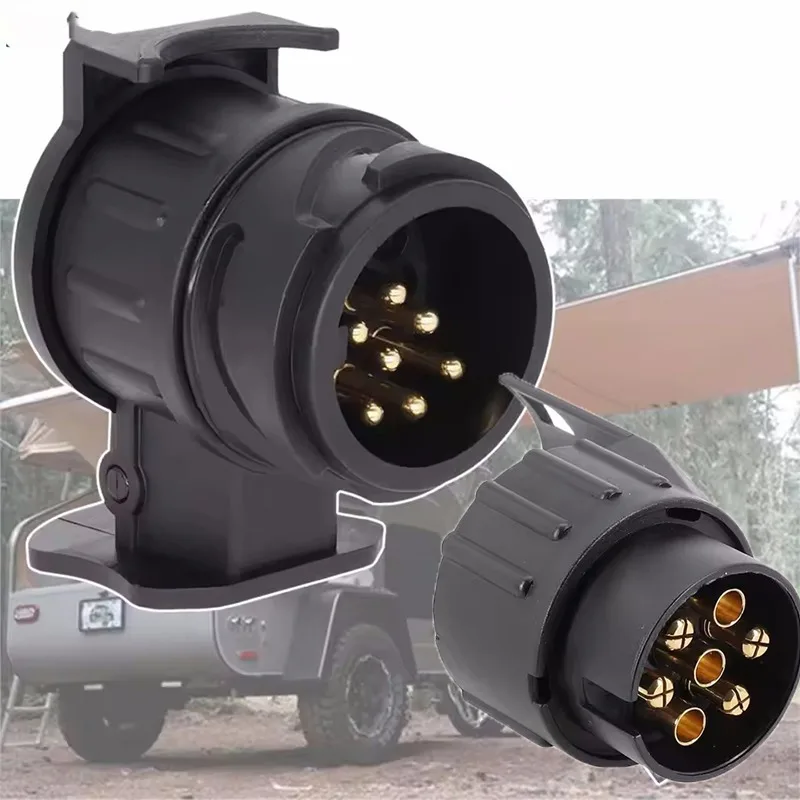 European 13 To 7 Pin Trailer Adapter Connector Plug Convert Mini Towing Socket Wiring Harness Truck RV Parts Car Accessories