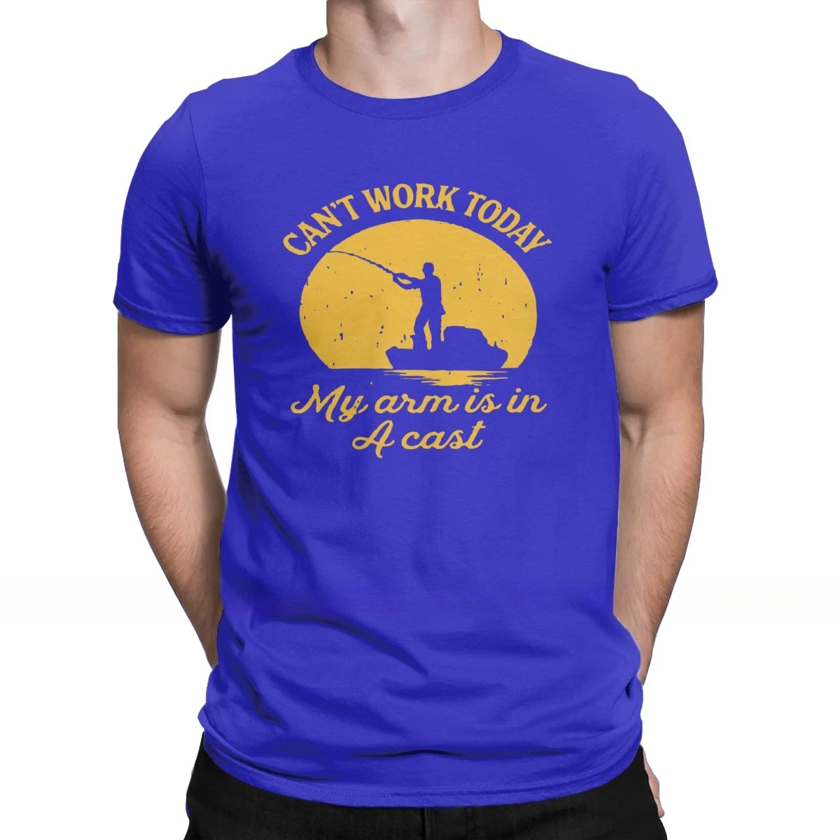 Can't Work Today Arm Is In A Cast Funny Fathers Day T-Shirt Men Fishing Fisherman Tee Shirt New Arrival Tops Short Sleeve 2024