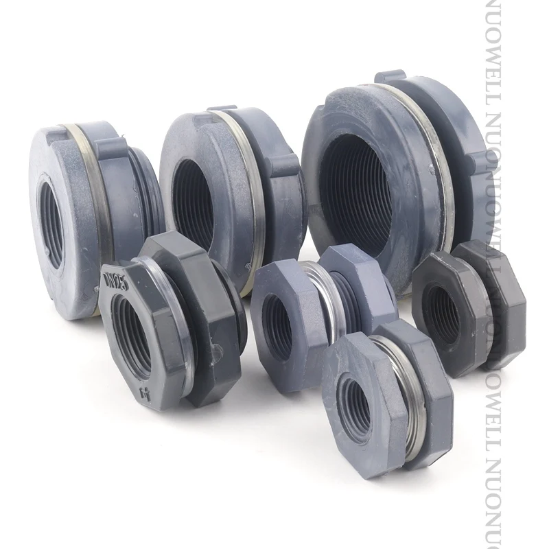 Conector de PVC para tanque de agua, accesorios de tubería de drenaje, juntas de Acuario, adaptador de rosca, mampara, 1/2 ", 3/4", 1 ", 1 ud.