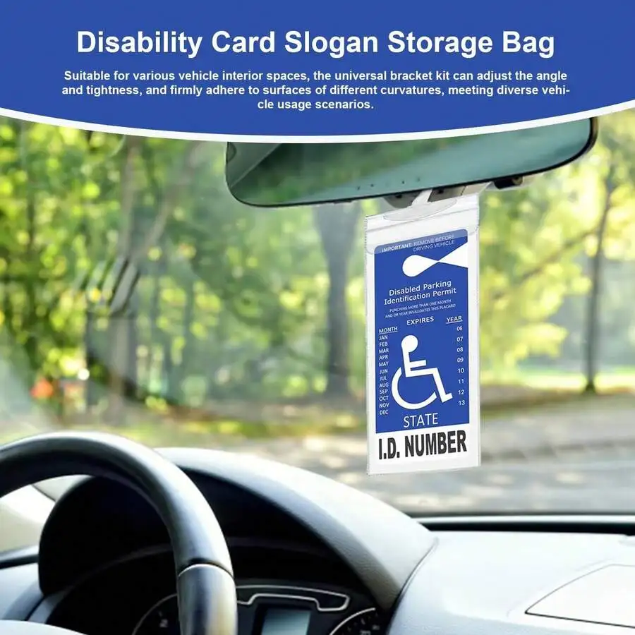

1PC Ultra Transparent Protector Reusable PVC Handicap Parking Placard Protector With Large Hook - Ultra Transparent Disabled