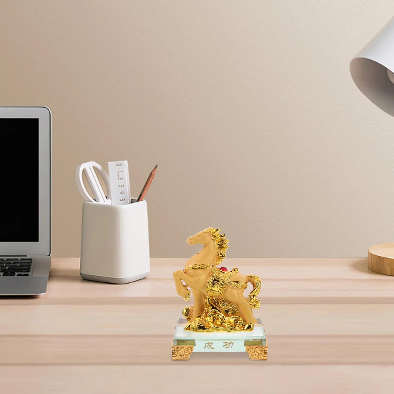 

Modern Resin Horse Statue Chinese Zodiac Ornament Office Desk Decor Sculpture Stable Base Fade Resistant Easy Clean Timeless