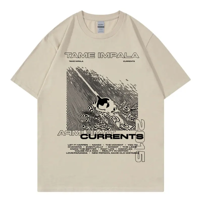 Tame Impala Currents Graphic T Shirts Men Women Hip Hop Rock Short