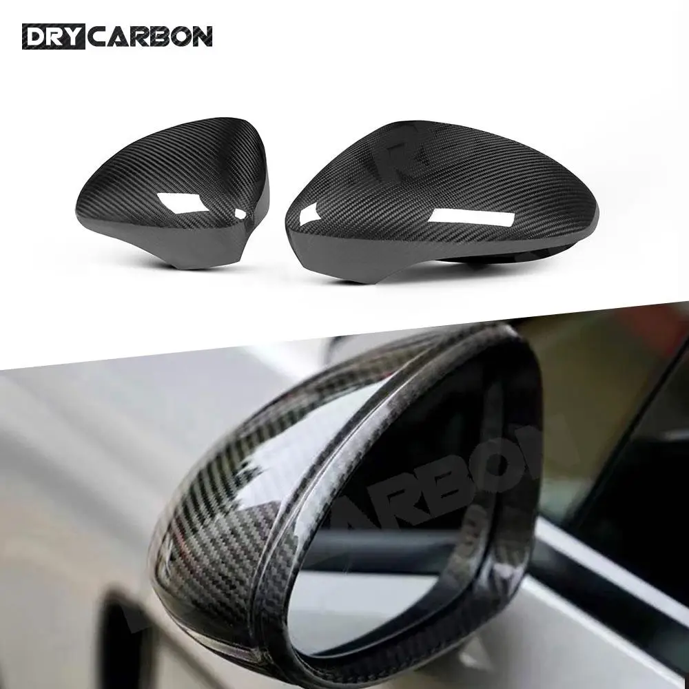 Dry Carbon Fiber Rearview Mirror Cap Door Side Trim Shell Covers For Porsche Panamera 971 2017-2021 Car Replacement Accessories