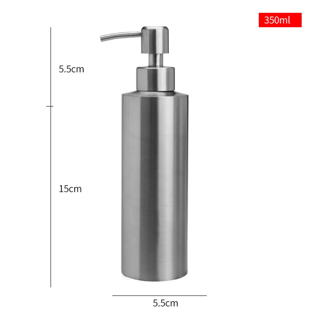 1pcs 304 Stainless Steel Soap Dispenser Bathroom Sink Hand Pump Washing Up Silver Liquid Soap Dispensers