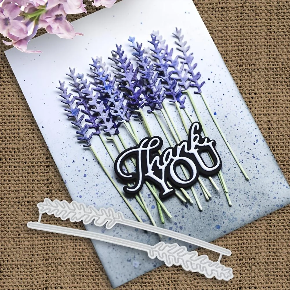 Crazyclown Lavender Stems Plant Craft Die Metal Cutting Dies Scrapbooking Die for Card Making Diy Embossing Cuts Stencil Craft