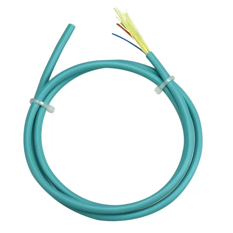 

24 cores bundle optical fiber cable 50mtr OM3-150 OM3-300 OM4 indoor cable 24C multimode flexible aqua 150m/300m/550 span