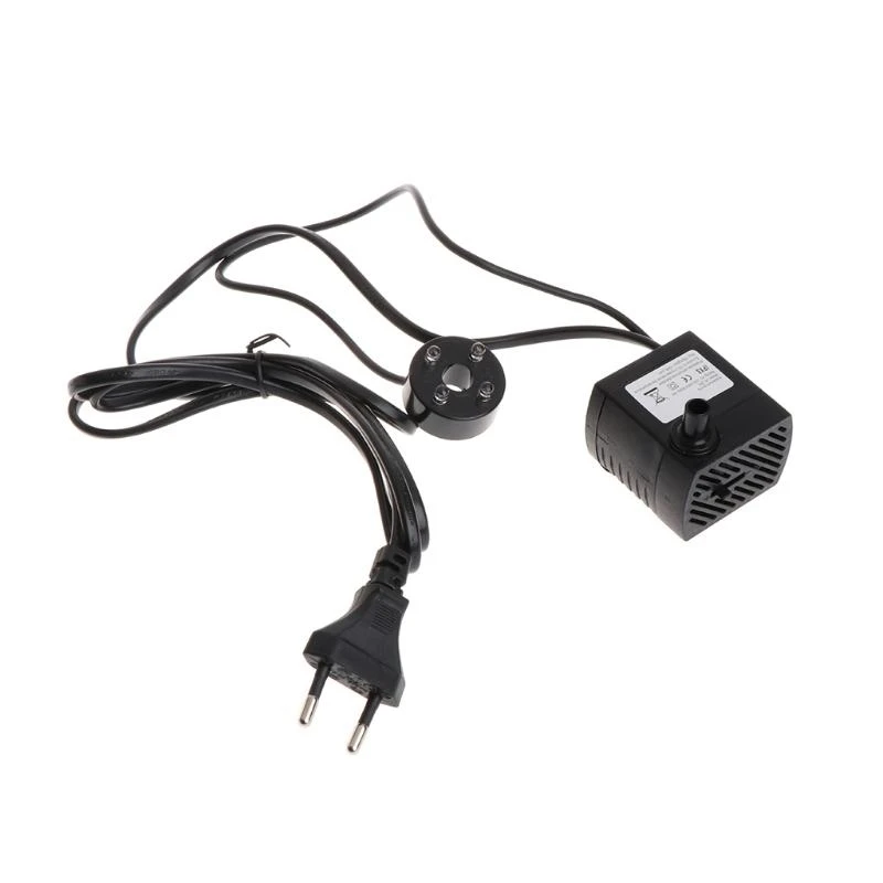 Aquarium Water Pump with Suction Cups Mini Size Quiet Pump with LED Light 5W Fountain Pond Pumps