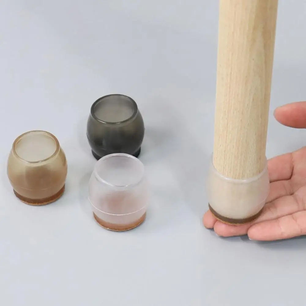 Thicken TPR Material Anti-slip Mat Wear-resisting with Felt Home Decor Floor Protector Cover Chair Leg Caps Furniture Feet Pads