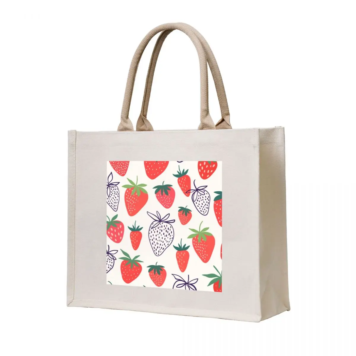 

Strawberry hand drawn pattern Tote Bag bag luxury women hand bag Handbags tote men