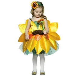 Sunflower Cosplay Dress For Girl Carnival School Performance Party Costumes Fancy Show Summer Slip Dress 2025