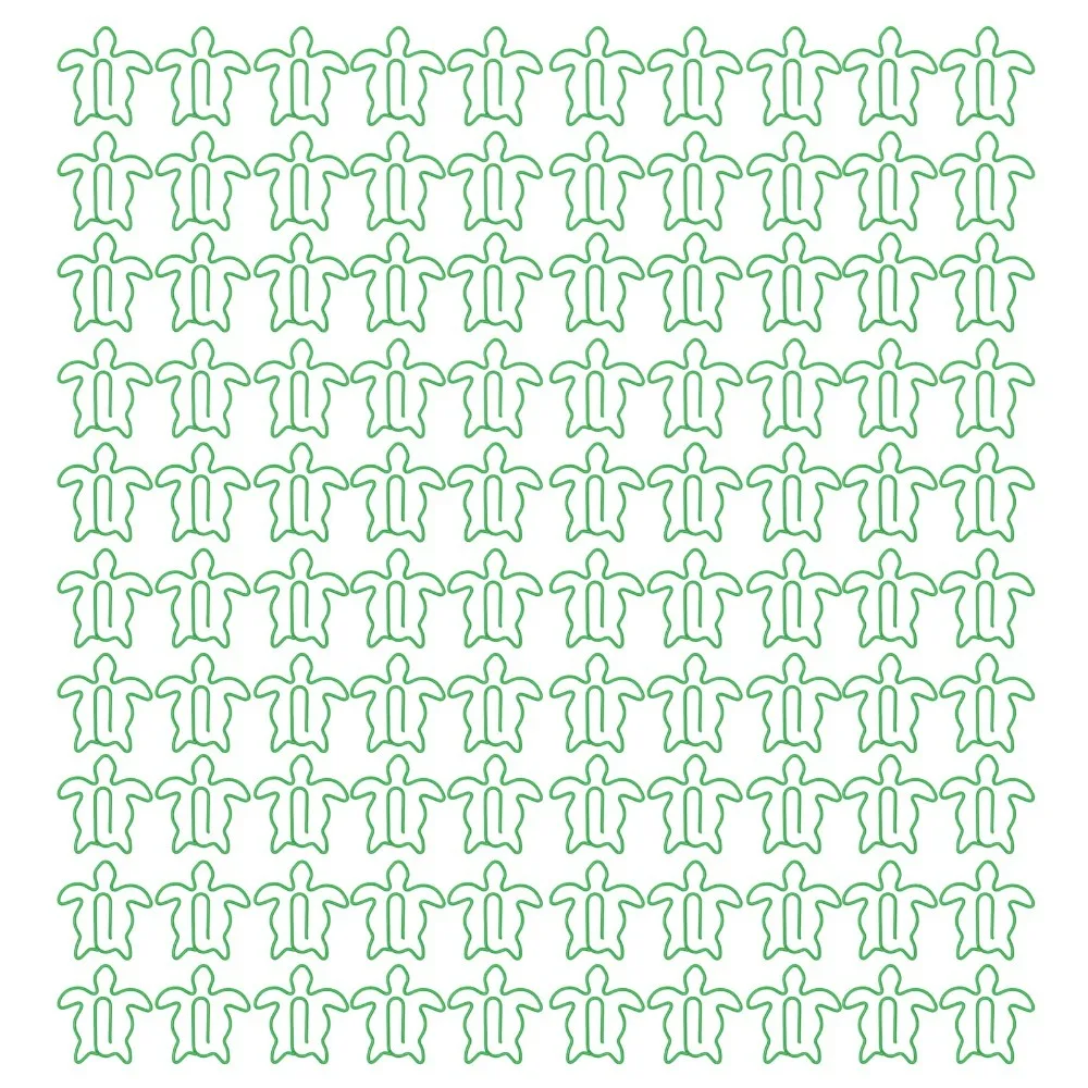 

100Pcs Green Cute Paper Clips Plastic-coated Metal 3*3cm Small Paper Clips Prevent Slip Small Size Cool Paper Clips