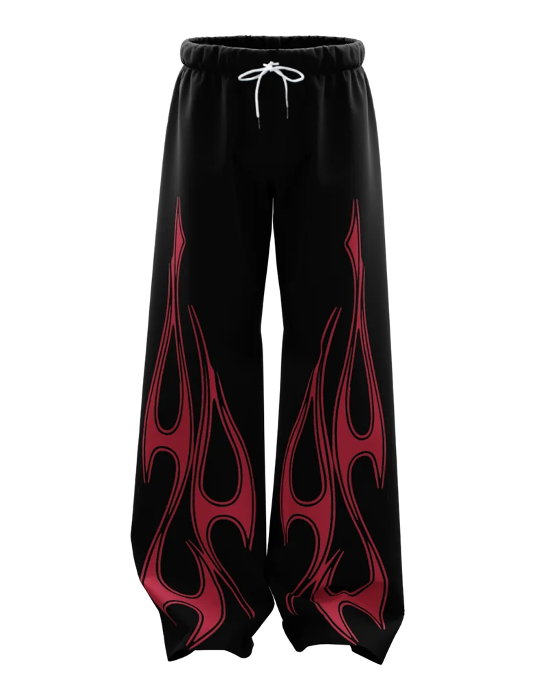 New Dark Dark-patterned Gothic Men's High-quality Black Trousers, New Loose Oversized Sportswear for Running and Fitness Bottoms