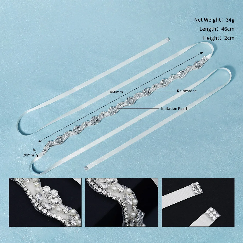 Fashion Rhinestone Women's Belt Chain Elegant Baroque Delicate Rhinestone Belt Bridal Wedding Jewelry Sash As Gift For Mom