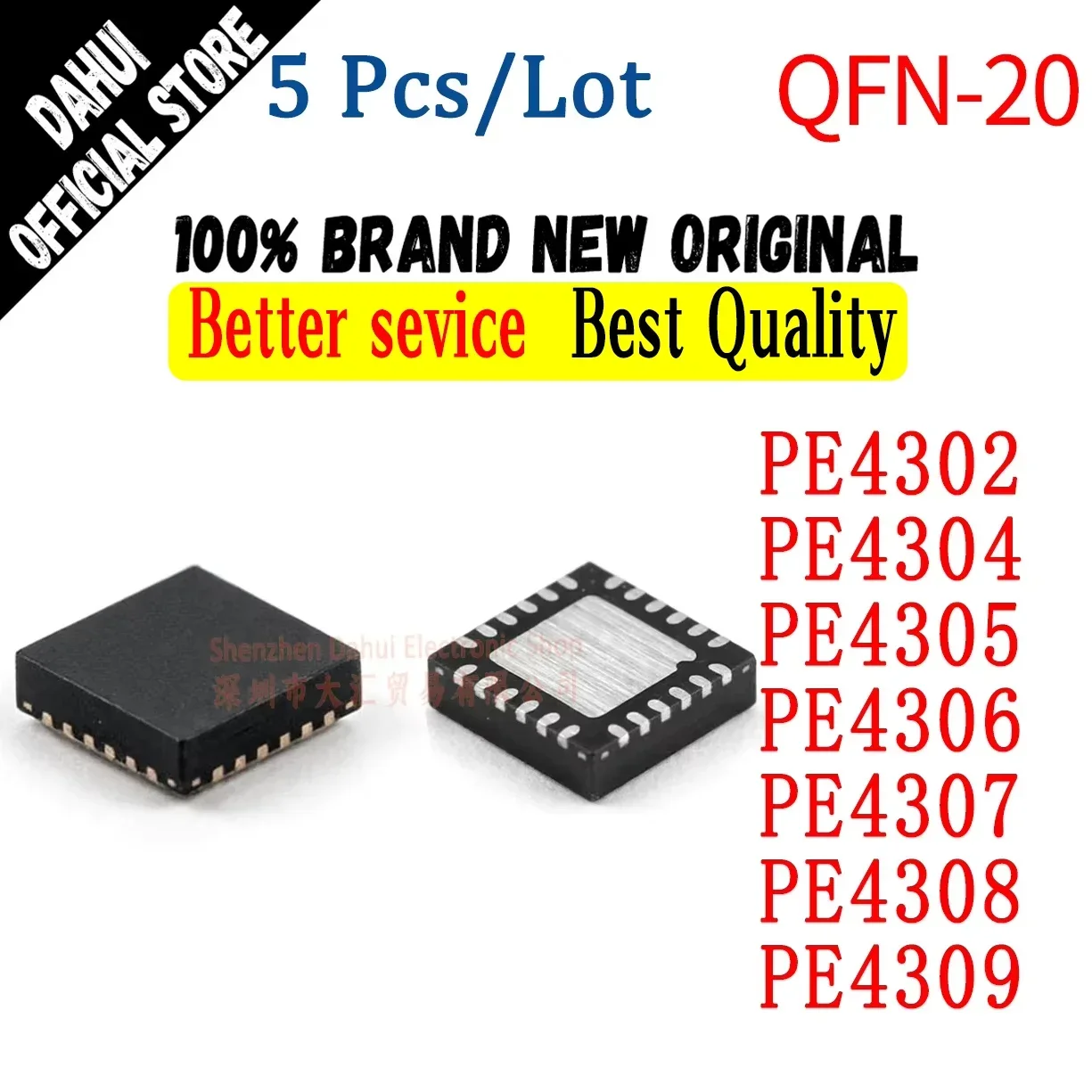 (5Piece) 100% New Chipset PE4302 PE4304 PE4305 PE4306 PE4307 PE4308 PE4309 4302 4304 4305 4306 4307 4308 4309 QFN-20 In Stock