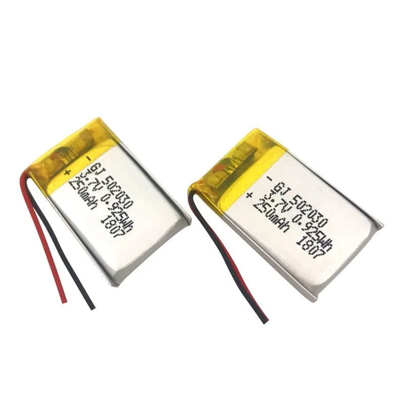 Lithium battery 502030 602030 electric toy 250mah battery Bluetooth speaker water replenishment instrument 3.7V battery