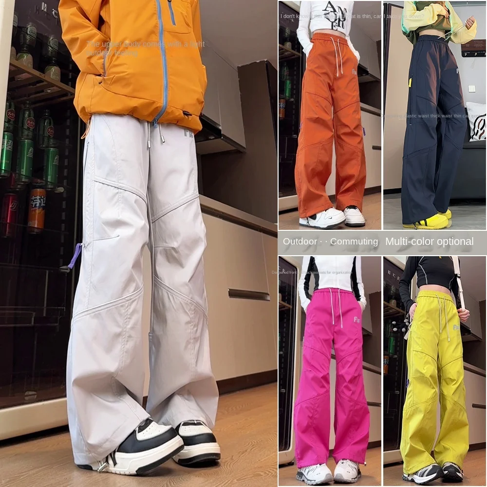 Women's Fleece Lined Waterproof Cargo Pants Winter Thick Warm Loose Straight Leg Trendy Casual Outdoor Hiking Work Trousers