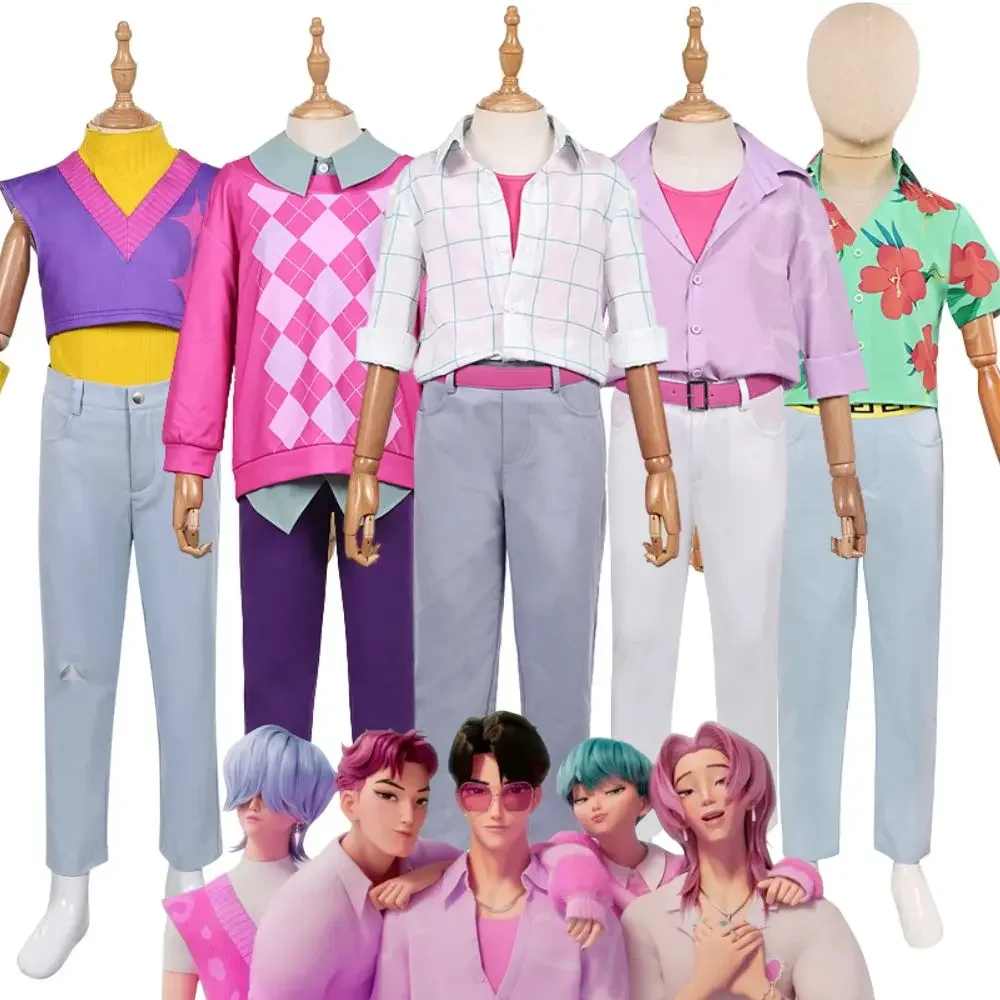 Kids Boys Jinu Abby Baby Mystery Romance Demon Kpop Hunters Cosplay Saja Boys Costume for Child Clothing Halloween Carnival Suit